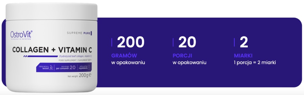 Kolagen Naturalny + Witamina C Ostrovit - dane