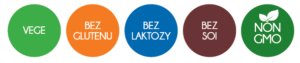 Aliness znaczki bez soi, bez GMO, bez laktozy