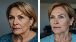 Kobieta po stosowaniu kolagenu