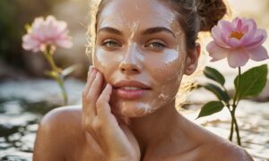 Kobieta nawilża twarz: sucha skóra i jej problemy