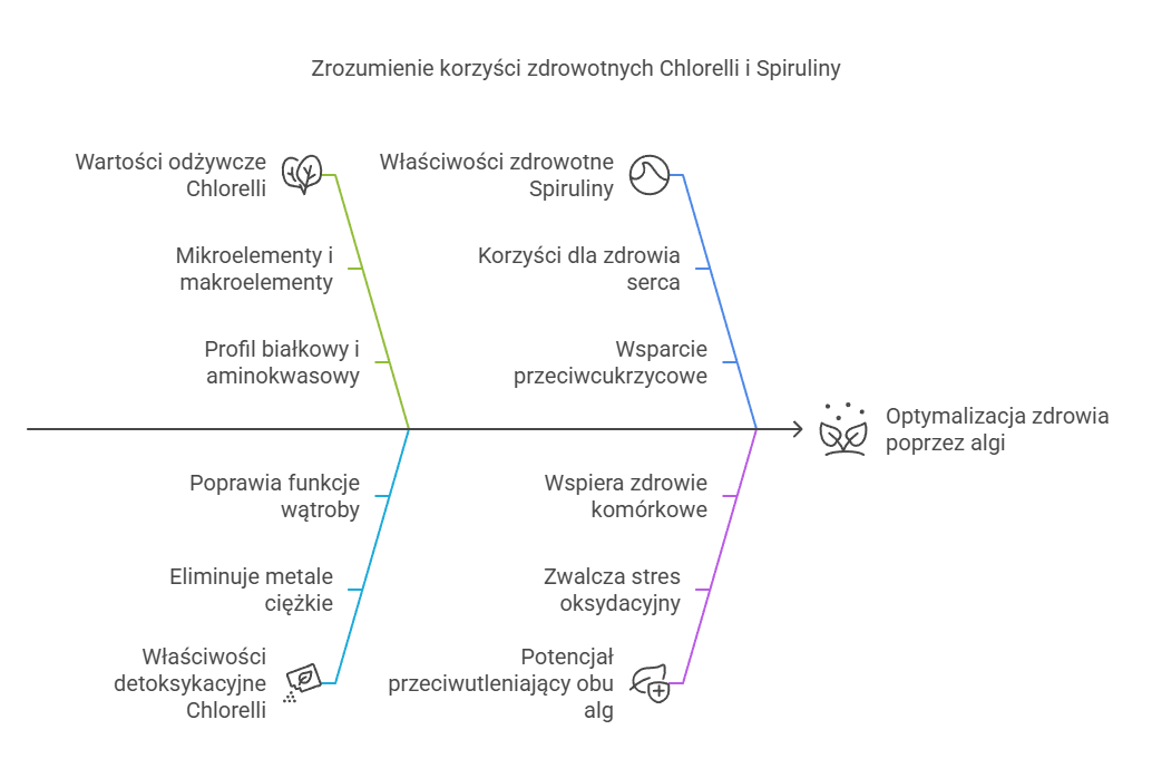 porónanie chlorelli i spiruliny