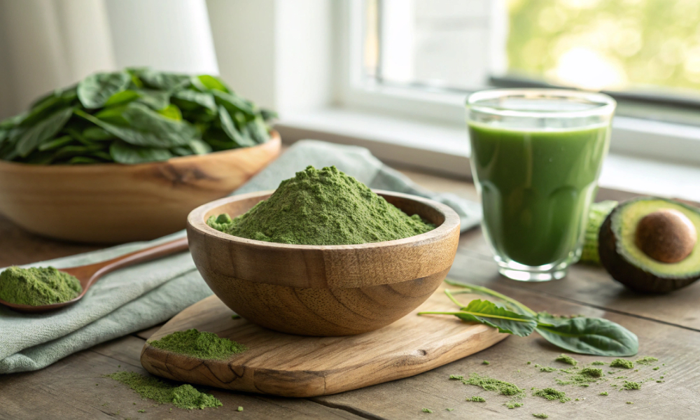 zielone produkty na stole