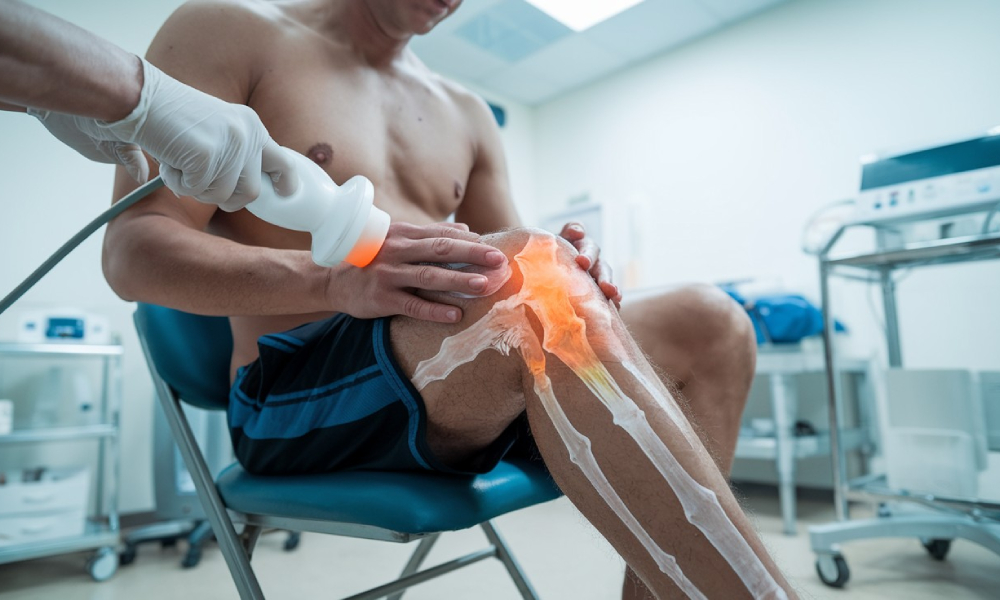 mężczyzna terapia kolana