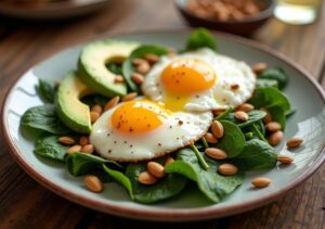 Jajka ze szpinakiem i awokado