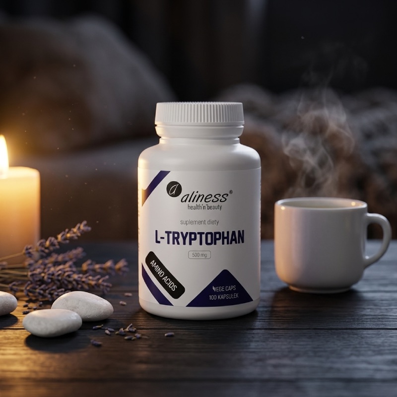 l-tryptofan aliness na stole, wieczorny nastrój