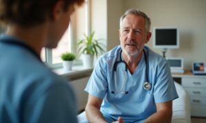 Mężczyzna u lekarza, zdjęcie wiodące do artykułu Co to jest prostata