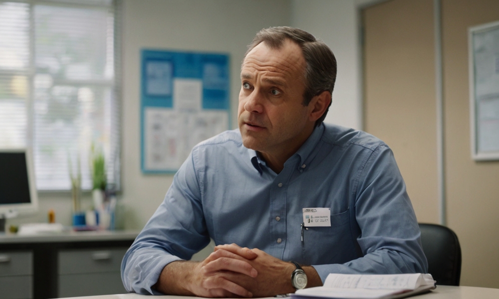 Mężczyzna na wizycie lekarskiej