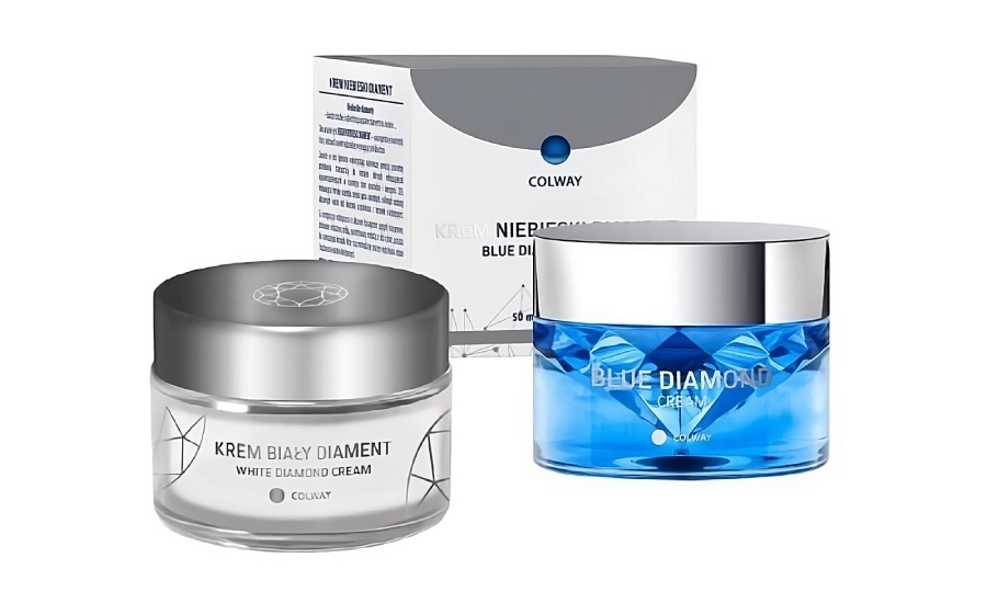 Krem biały i niebieski diament od Colway