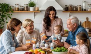 Rodzina i suplementy - grafika wiodąca do artykułu top suplementy na odporność