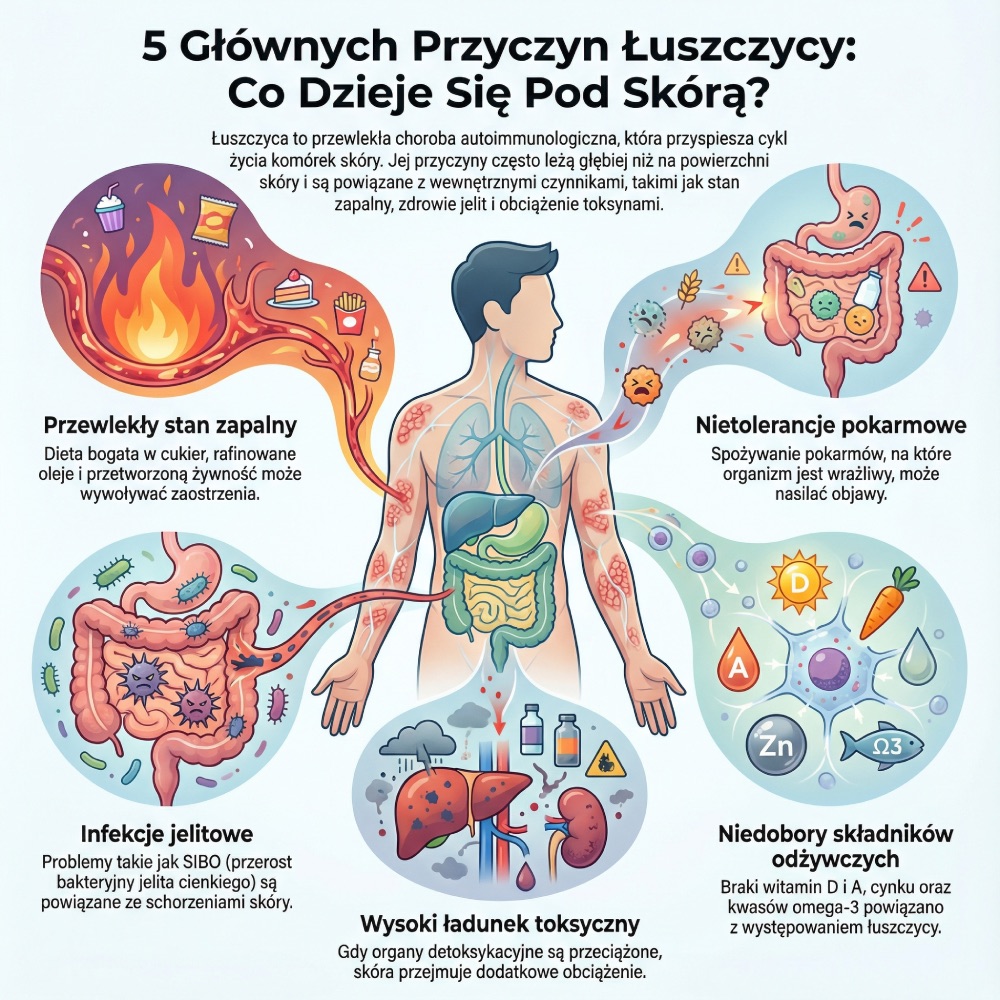 Infografika: 5 głównych przyczyn łuszczycy