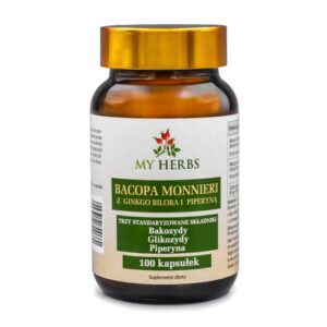 BACOPA MONNIERI Z GINKGO BILOBA I PIPERYNĄ - My Herbs, 100 kaps.