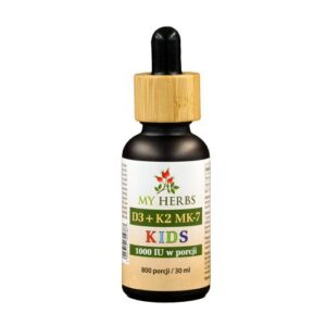 D3+K2 MK-7 KIDS w Oleju 30ml - Wsparcie Odporności, Mocne Kości, Zęby, Serce - My Herbs