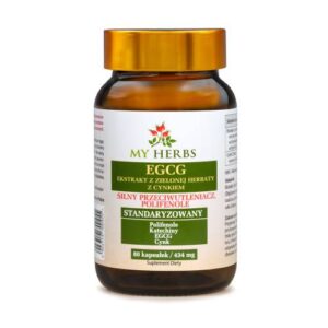 EGCG Ekstrakt Zielonej Herbaty z Cynkiem - My Herbs, 80 kaps.