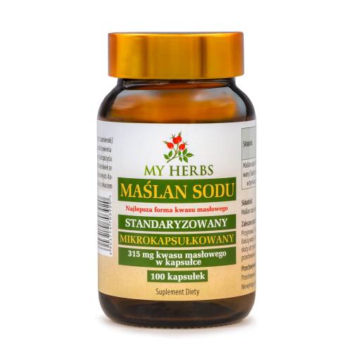 Maślan Sodu Mikrokapsułkowany 315 mg Kwasu Masłowego w Kapsułkach - My Herbs 100 kaps.